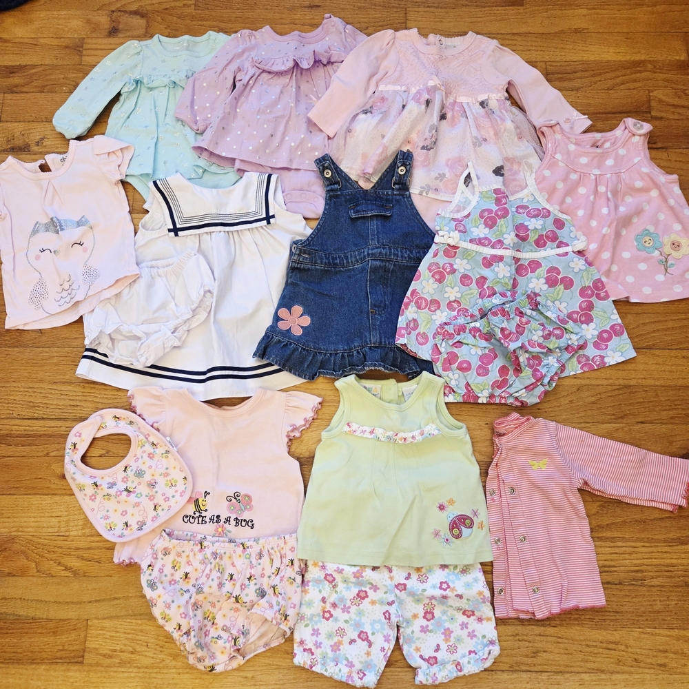 Kids Matching Set - Pink, Pastel Floral & Denim Mix